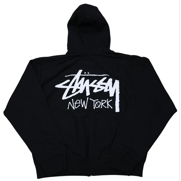 Stussy New York Exclusive Zip Up Hoodie Black - Picture 2 of 5